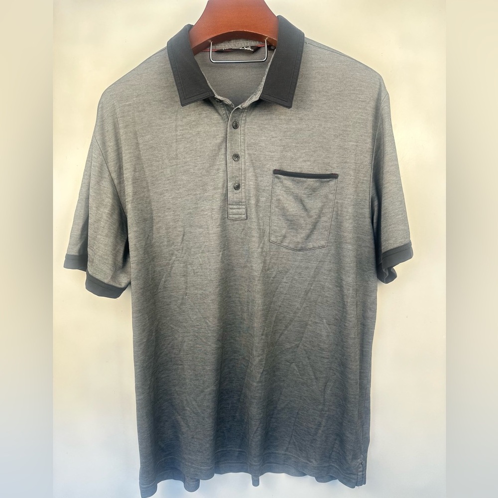 Travis Mathew Mens‎ Gray Pocketed Short Sleeve Performance Golf Polo Size XXL